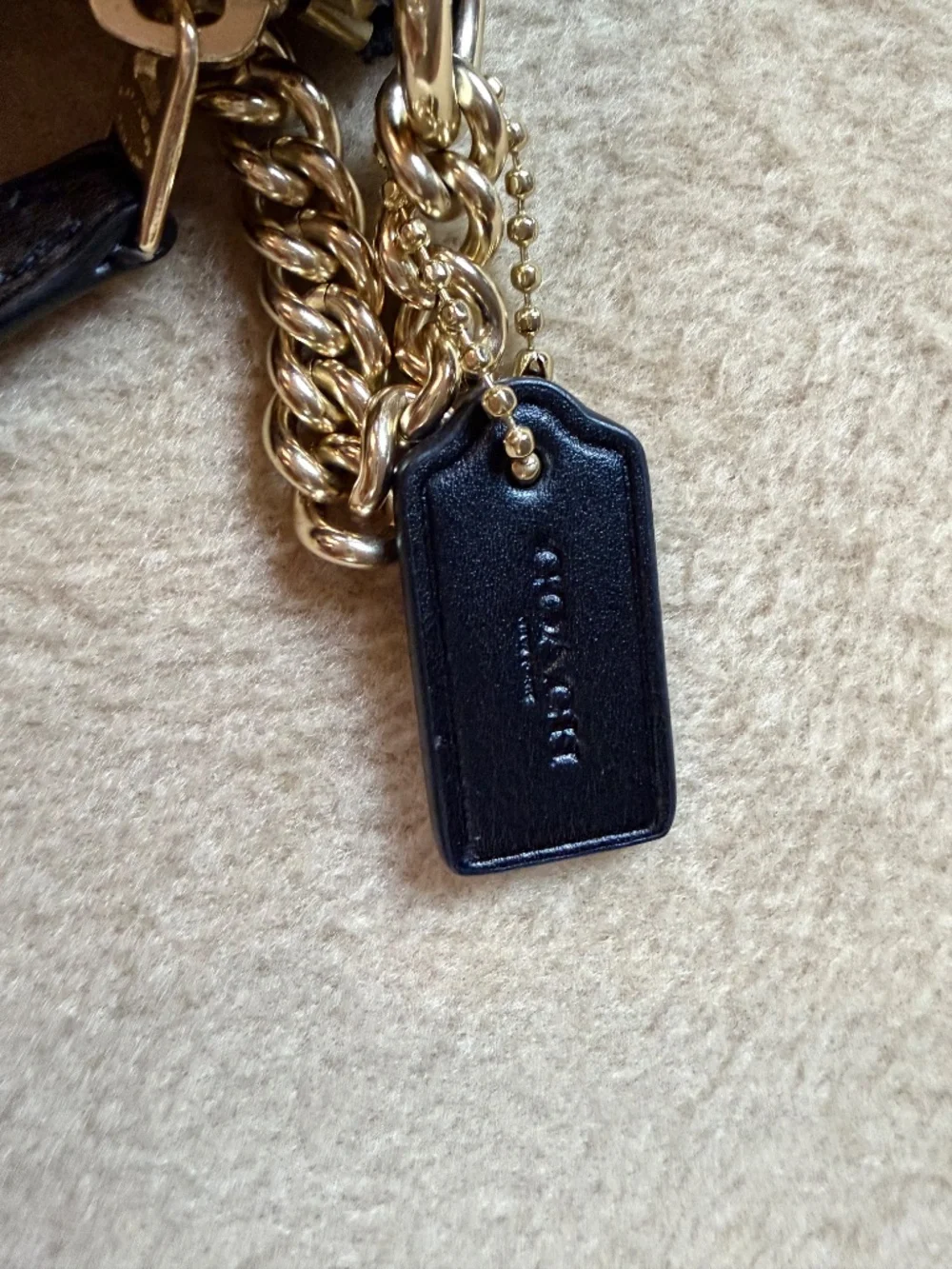 Coach Nolita 15 Mini Straw & Leather Shoulder Bag Baguette Micro Gold Chain - Picture 7 of 7
